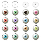 10PCS 8-30mm Human Eye Buttons Glass Round Pupil Cabochons K Base Toy Doll