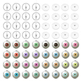 10PCS 8-30mm Human Eye Buttons Glass Round Pupil Cabochons K Base Toy Doll