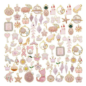 Julie Wang 10PCS Enamel Charms Mixed Pendants Necklace Earrings