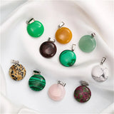 10PCS Natural Stone Charms Mixed Round Shape Pendant for Jewelry Making