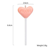 10PCS Resin Heart Lollipop Charms IN LOVE Artificial Food Jewelry Making