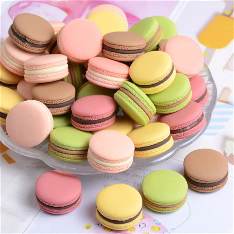 10PCS Resin Macaron Charms Cake Dessert Random Colors