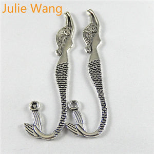 10pcs Mermaid Charms Bookmarks Pendant Antique Silver DIY Jewelry Accessory