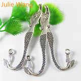10pcs Mermaid Charms Bookmarks Pendant Antique Silver DIY Jewelry Accessory
