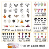 142PCS Halloween Skull Beads & Charms Set for Jewelry Making