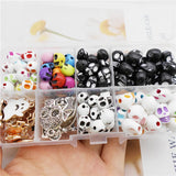 142PCS Halloween Skull Beads & Charms Set for Jewelry Making