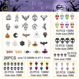 142PCS Halloween Skull Beads & Charms Set for Jewelry Making