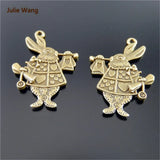 15PCS Antique Bronze Rabbit Charms Pendants Jewelry Findings