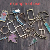 15PCS Geometric Shape Mold Epoxy Casting Charms Star Moon Heart Mixed