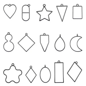 15PCS Geometric Shape Mold Epoxy Casting Charms