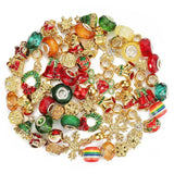 20PCS European Christmas Beads Big Hole Random Mix Enamel Alloy Glass Spacer Bea