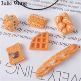 20PCS Resin Bread Cake Biscuit Charms Mixed Artificial Food Slime Jewelry Making