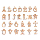 26PCS Bling Alphabet Letter Charms A-Z Rhinestone Pendant Earring Bracelet