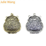 2pcs Antique Frog Memory Locket Charms for Essential Oil Diffuser Jewelry