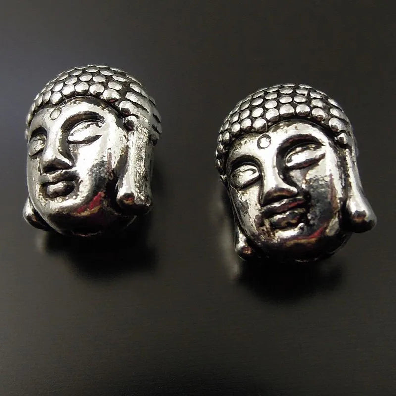 30pcs Buddha Head Charms Necklace Bracelet Craft Beads