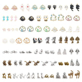 40PCS Cat Charms Enamel & Alloy Animal Pendants Necklace Accessory