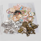 40PCS Cat Charms Enamel & Alloy Animal Pendants Necklace Accessory