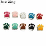 40PCS Enamel Pet Paw Footprint Beads For Charms Bracelet