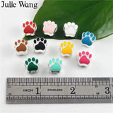 40PCS Enamel Pet Paw Footprint Beads For Charms Bracelet