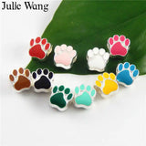 40PCS Enamel Pet Paw Footprint Beads For Charms Bracelet