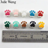 40PCS Enamel Pet Paw Footprint Beads For Charms Bracelet