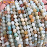 46PCS 8mm Crystal Stone Geometric Faceted Spacer Beads Jewelry Making