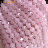 46PCS 8mm Crystal Stone Geometric Faceted Spacer Beads Jewelry Making