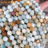 46PCS 8mm Crystal Stone Geometric Faceted Spacer Beads Jewelry Making
