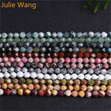 46PCS 8mm Crystal Stone Geometric Faceted Spacer Beads Jewelry Making