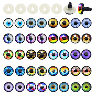 10 Pairs Glass Dragon Cat Eyes Washer Toy Doll Jewelry Making