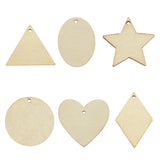 Julie Wang 50PCS Wood Charms Blank Unfinished Wooden Slice Pendant Jewelry Makin