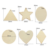 Julie Wang 50PCS Wood Charms Blank Unfinished Wooden Slice Pendant Jewelry Makin