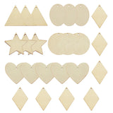 Julie Wang 50PCS Wood Charms Blank Unfinished Wooden Slice Pendant Jewelry Makin