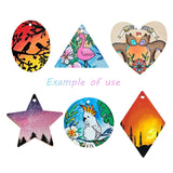 Julie Wang 50PCS Wood Charms Blank Unfinished Wooden Slice Pendant Jewelry Makin