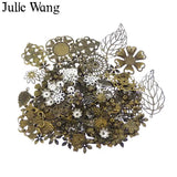 50g/bag Mix Retro Leaf Flowers Antique Iron Charms Necklace Bracelet Jewelry