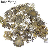 50g/bag Mix Retro Leaf Flowers Antique Iron Charms Necklace Bracelet Jewelry