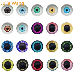6-30mm Dragon Eyes Cabochons Flatback Round Glass Human Doll Eyes
