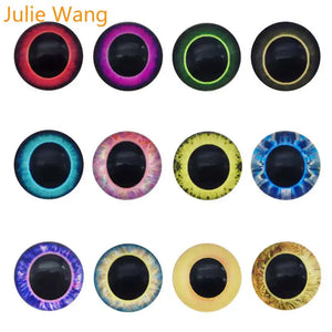 6-30mm Dragon Eyes Cabochons Flatback Round Glass Human Doll Eyes