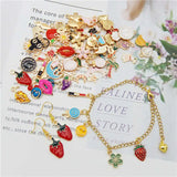 60PCS Enamel Charms Random Mixed Animal Fruit Moon Alloy Necklace