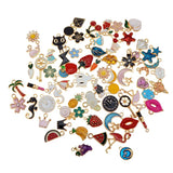 60PCS Enamel Charms Random Mixed Alloy Necklace Bracelet Drop Oil Jewelry