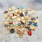 60PCS Enamel Charms Random Mixed Alloy Necklace Bracelet Drop Oil Jewelry