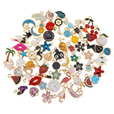 60PCS Enamel Charms Random Mixed Alloy Necklace Bracelet Drop Oil Jewelry