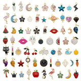 60PCS Enamel Charms Random Mixed Alloy Necklace Bracelet Drop Oil Jewelry