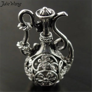 6PCS Flower Wine Pot Bottle Flagon Charms Pendants Vintage Style 37*20*14mm