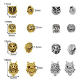 80PCS Mixed Buddha Lion Dragon Owl Head Beads Antique Bracelet Jewelry Making