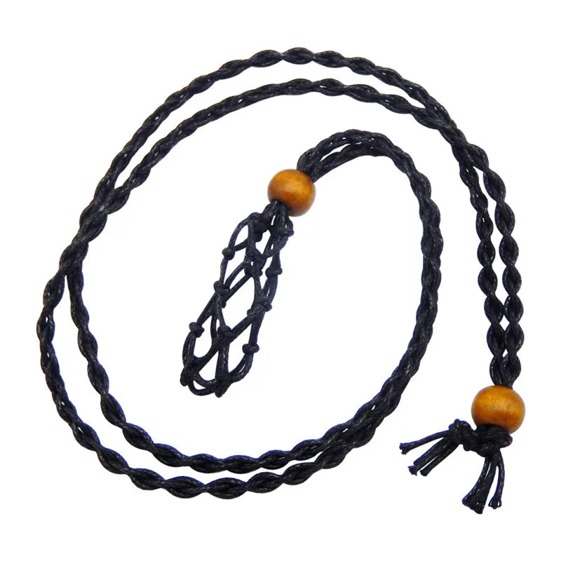 Braided Necklace Cord Stone Holder Adjustable Wax Rope Raw Jewelry Making