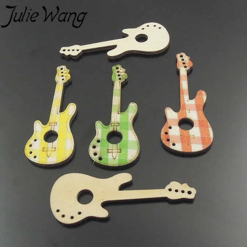 30pcs Natural Wood Guitar Styling Jewelry Accessories