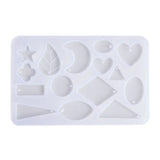 Silicone Mold Geometric Heart Drop Leaf Star Shape Epoxy Cabochons Casting Mould