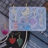 Silicone Mold Geometric Heart Drop Leaf Star Epoxy Cabochons Casting Mould