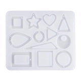 Silicone Mold Geometric Heart Drop Leaf Star Shape Epoxy Cabochons Casting Mould